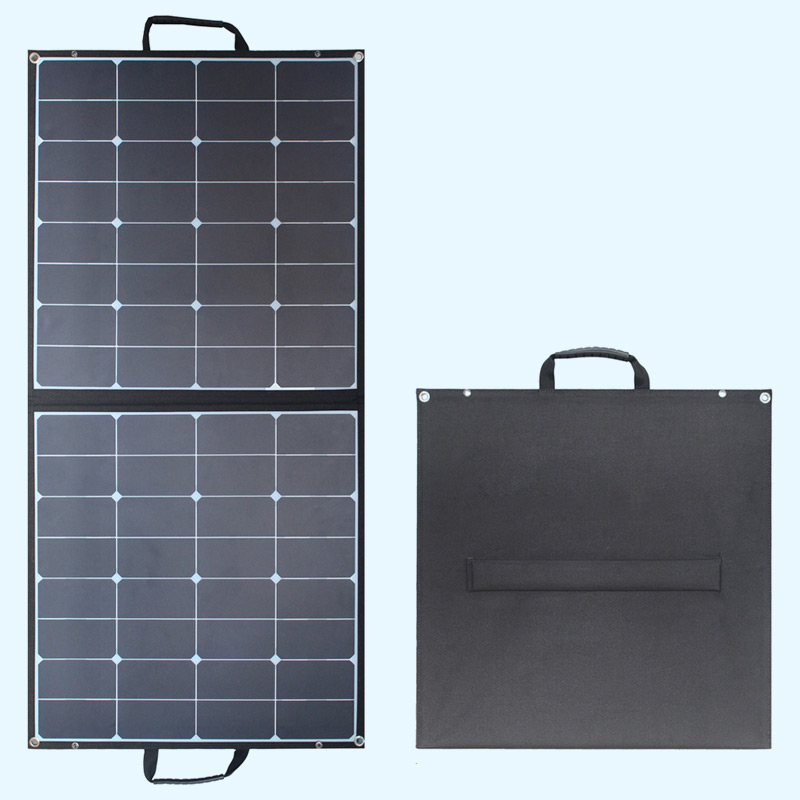 100W便携太阳能折叠板,可为储能系统,电池组,5V电子设备,LED灯,智能手机,平板电脑